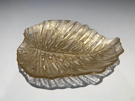 Murano Crystal Leaf Dish-BA-1365353