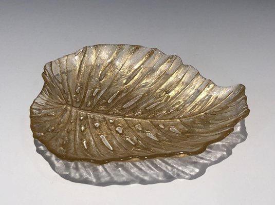 Murano Crystal Leaf Dish-BA-1365353