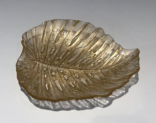 Murano Crystal Leaf Dish-BA-1365353