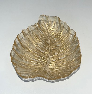 Murano Crystal Leaf Dish-BA-1365353