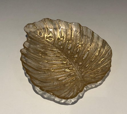 Murano Crystal Leaf Dish-BA-1365353