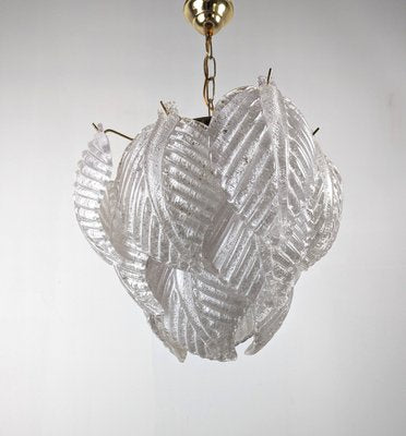 Murano Crystal Leaf Lamp attributed to Mazzega, 1970s-JJT-1799076