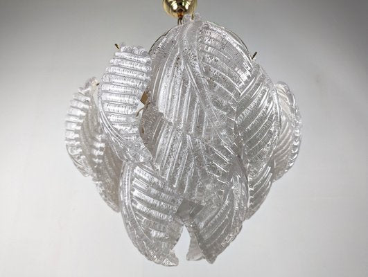 Murano Crystal Leaf Lamp attributed to Mazzega, 1970s-JJT-1799076