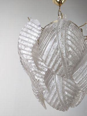 Murano Crystal Leaf Lamp attributed to Mazzega, 1970s-JJT-1799076