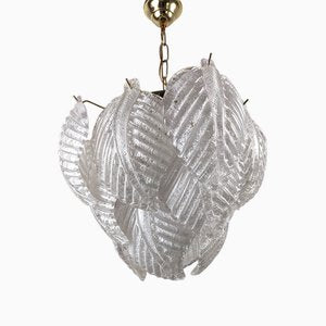 Murano Crystal Leaf Lamp attributed to Mazzega, 1970s-JJT-1799076