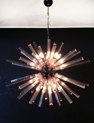 Murano Crystal Prism Sputnik Chandelier with 50 Pink Prisms, Italy-FHZ-964489