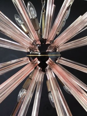 Murano Crystal Prism Sputnik Chandelier with 50 Pink Prisms, Italy-FHZ-964489