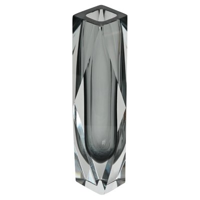 Murano Decorative Glass Vase in Sommerso Grey Blown Glass from Mandruzzato, 1960s-JDR-2032985