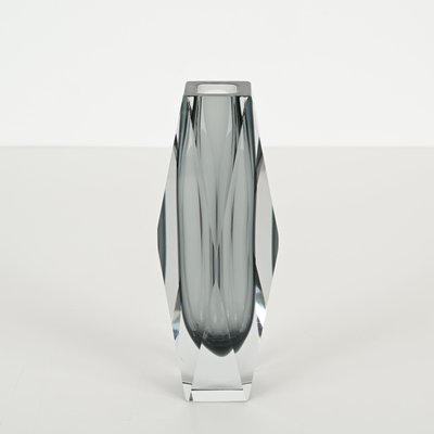 Murano Decorative Glass Vase in Sommerso Grey Blown Glass from Mandruzzato, 1960s-JDR-2032985