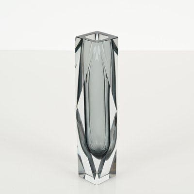 Murano Decorative Glass Vase in Sommerso Grey Blown Glass from Mandruzzato, 1960s-JDR-2032985