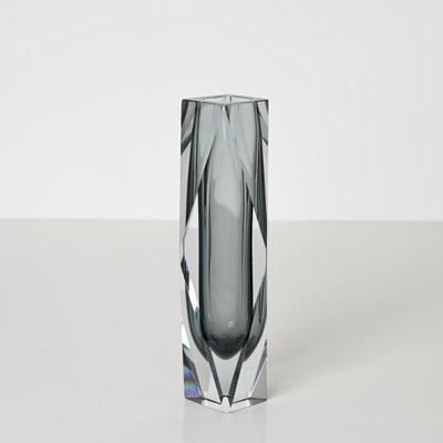 Murano Decorative Glass Vase in Sommerso Grey Blown Glass from Mandruzzato, 1960s-JDR-2032985