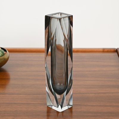 Murano Decorative Glass Vase in Sommerso Grey Blown Glass from Mandruzzato, 1960s-JDR-2032985