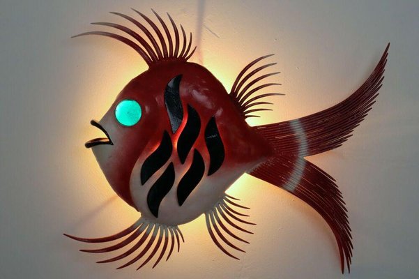 Murano Fish Wall Lamp, 1960s-ESB-1376861