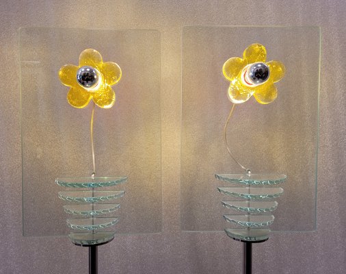 Murano Flower Floor Lamps from Roche Bobois, Set of 2-NUC-1718392