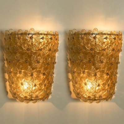 Murano Flower Light Fixtures by Barovier & Toso, 1990s, Set of 2-VDW-858226