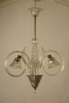 Murano Glass 3-Arm Ceiling Lamp by Ercole Barovier for Barovier & Toso, 1940s-QES-864650