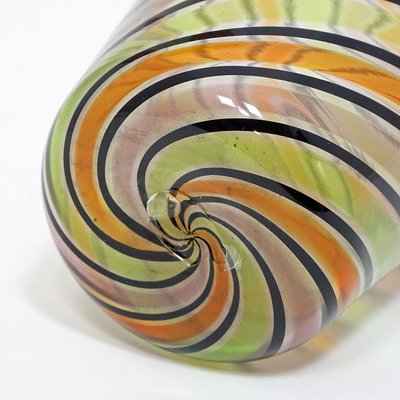 Murano Glass A Canne Glass Vase with Handles from Fratelli Toso, Italy, 1965-KJP-1267668