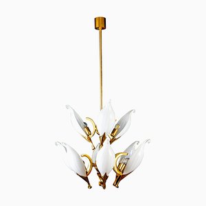 Murano Glass and Brass Chandelier by Franco Luce for Seguso, 1970s-MBH-1031830