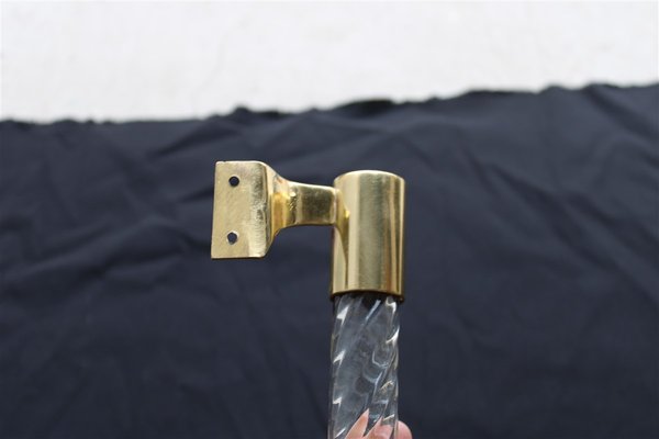 Murano Glass and Brass Handles from Venini, 1940s, Set of 2-EH-1370773