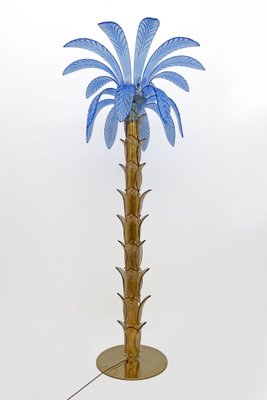 Murano Glass and Brass Palm Tree Floor Lamp, 1970s-FER-1791509