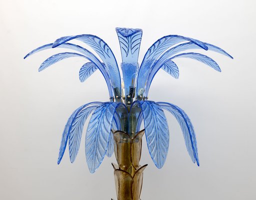 Murano Glass and Brass Palm Tree Floor Lamp, 1970s-FER-1791509