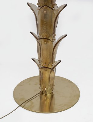 Murano Glass and Brass Palm Tree Floor Lamp, 1970s-FER-1791509