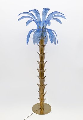 Murano Glass and Brass Palm Tree Floor Lamp, 1970s-FER-1791509