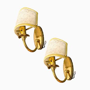 Murano Glass and Brass Sconces, 1980s, Set of 2-JJC-1419345