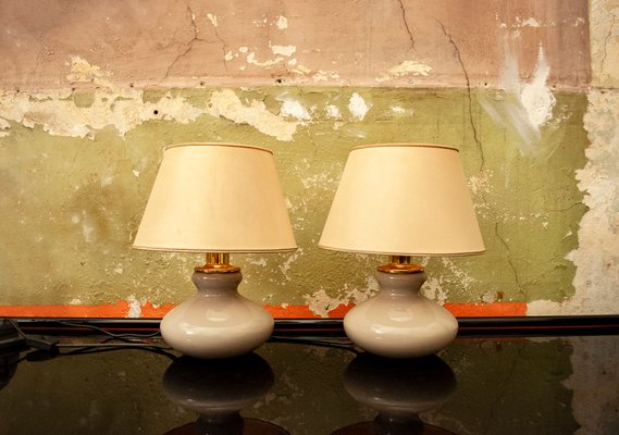 Murano Glass and Brass Table Lamps from VeArt, 1950s, Italy, Set of 2-VCV-819904