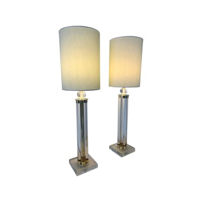 Murano Glass and Brass Table Lamps, Set of 2-FF-1180205