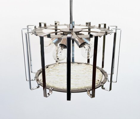 Murano Glass and Chrome Chandelier from Barovier and Toso, 1970s-VNE-966105