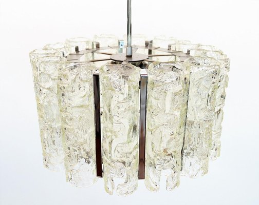 Murano Glass and Chrome Chandelier from Barovier and Toso, 1970s-VNE-966105