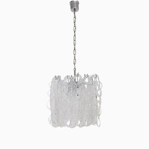 Murano Glass and Steel Chandelier from Mazzega, 1960s-RCE-1398359