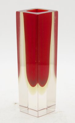 Murano Glass Block Vases with Red Core and Diffused Amber by Flavio Poli, Set of 2-MJY-1148928