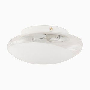 Murano Glass Blown Crystal with Large Opal White Spot Ceiling Lamp from Leucos, 1980s-MPO-1180651