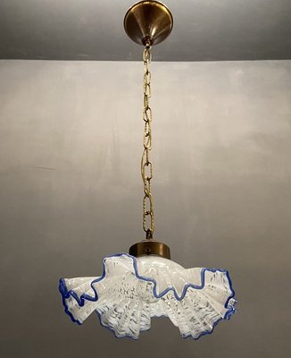 Murano Glass Blue Frilly Light Pendant-JJC-835108