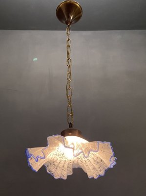 Murano Glass Blue Frilly Light Pendant-JJC-835108