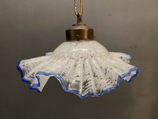 Murano Glass Blue Frilly Light Pendant-JJC-835108