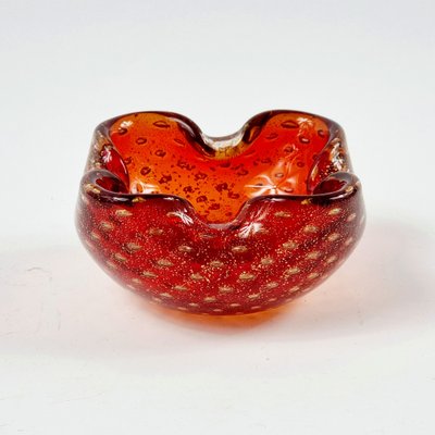 Murano Glass Bowl or Ashtray with Gold Dust & Air Bubbles from Barovier & Toso, Italy, 1960s-BMM-1718640