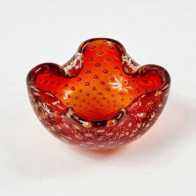 Murano Glass Bowl or Ashtray with Gold Dust & Air Bubbles from Barovier & Toso, Italy, 1960s-BMM-1718640