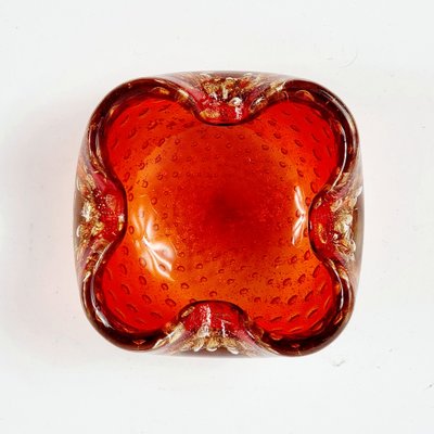 Murano Glass Bowl or Ashtray with Gold Dust & Air Bubbles from Barovier & Toso, Italy, 1960s-BMM-1718640