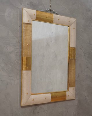 Murano Glass & Brass Wall Mirror, 1980-UH-1424913