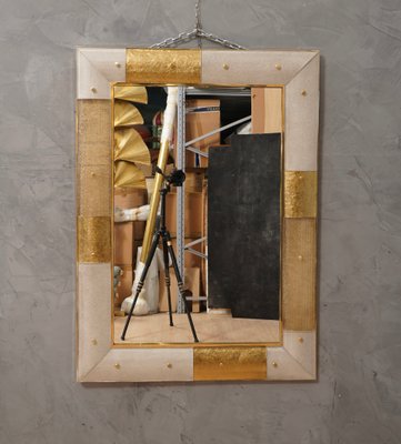 Murano Glass & Brass Wall Mirror, 1980-UH-1424913