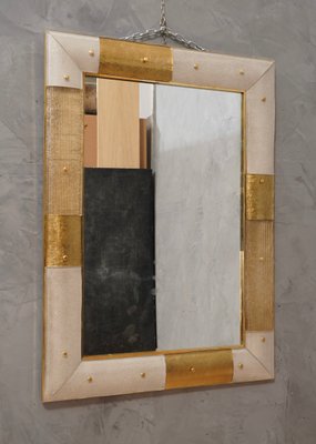 Murano Glass & Brass Wall Mirror, 1980-UH-1424913