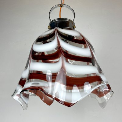 Murano Glass Brown Fazzoletto Pendant Lamp by AV Mazzega, Italy, 1970s-WQC-1378703