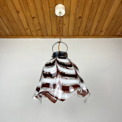 Murano Glass Brown Fazzoletto Pendant Lamp by AV Mazzega, Italy, 1970s-WQC-1378703