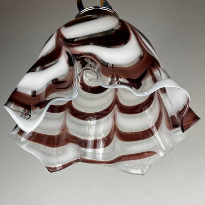 Murano Glass Brown Fazzoletto Pendant Lamp by AV Mazzega, Italy, 1970s-WQC-1378703