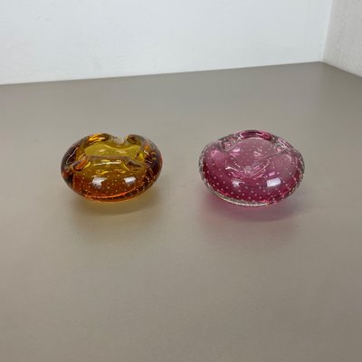 Murano Glass Bubble Structure Bowls or Ashtrays, Italy, 1970s, Set of 2-QZ-1448589