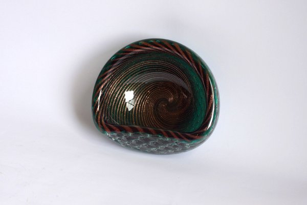 Murano Glass Bullicante and Filigrana Bowl, 1950s-PLT-1328920