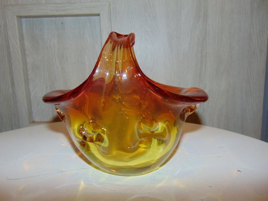 Murano Glass Cake Bowl, 1970s-CAQ-748890